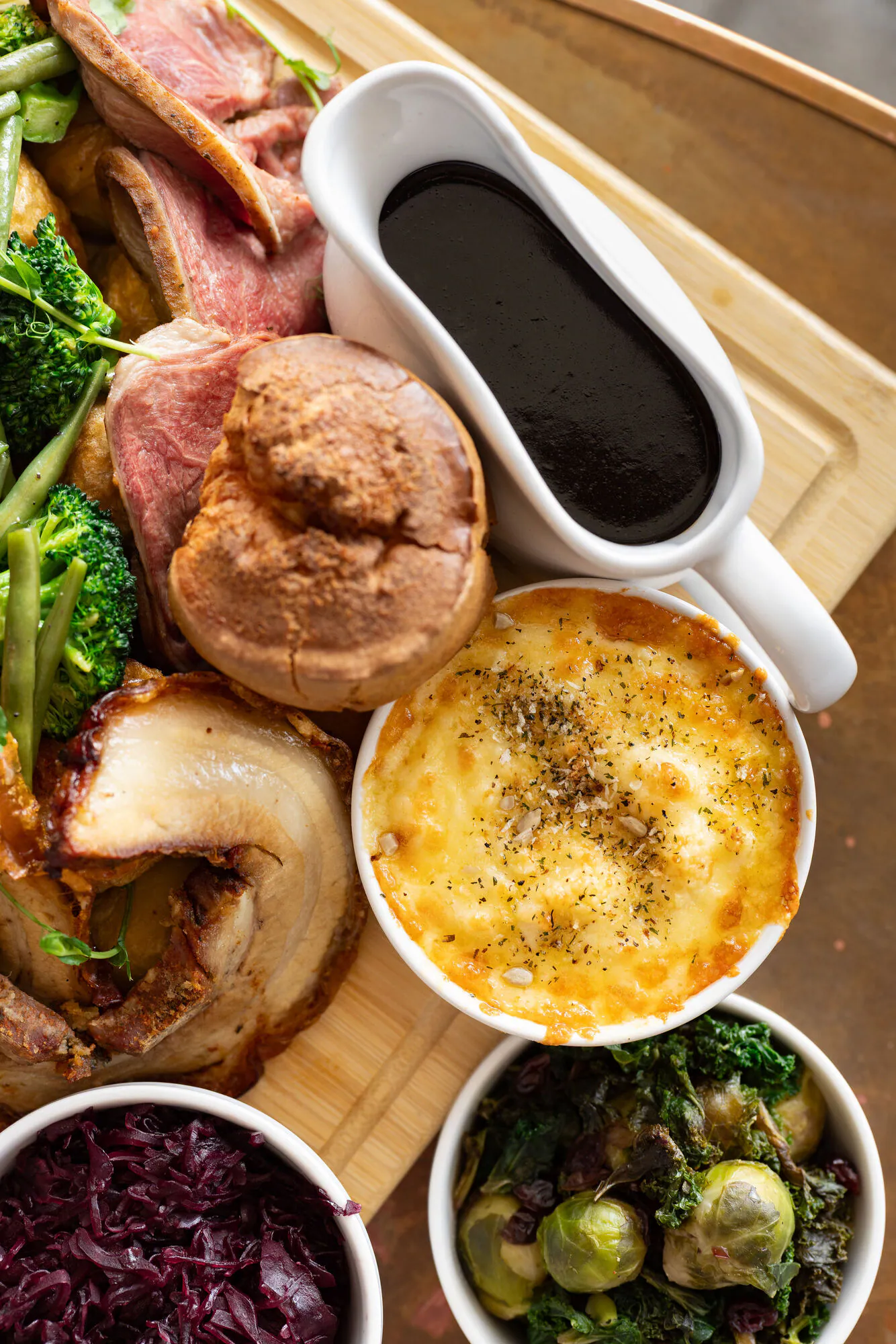 Roast sides spread top-down